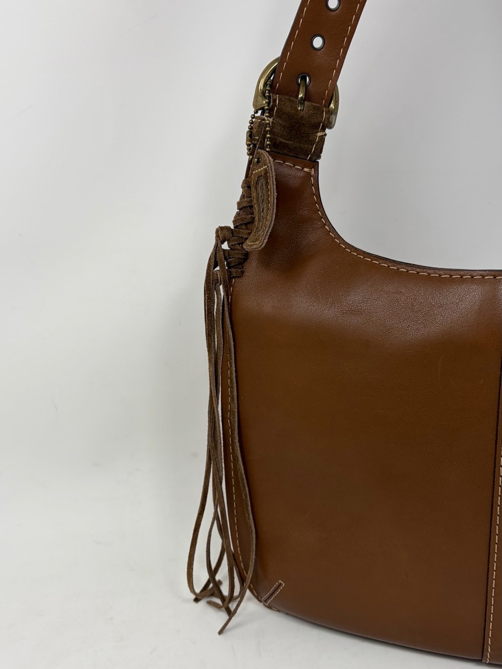 Coach Rare VTG Limited Edition Poppy for Peace Suede Leather Crossbody Bag Y2K - Picture 5 of 11